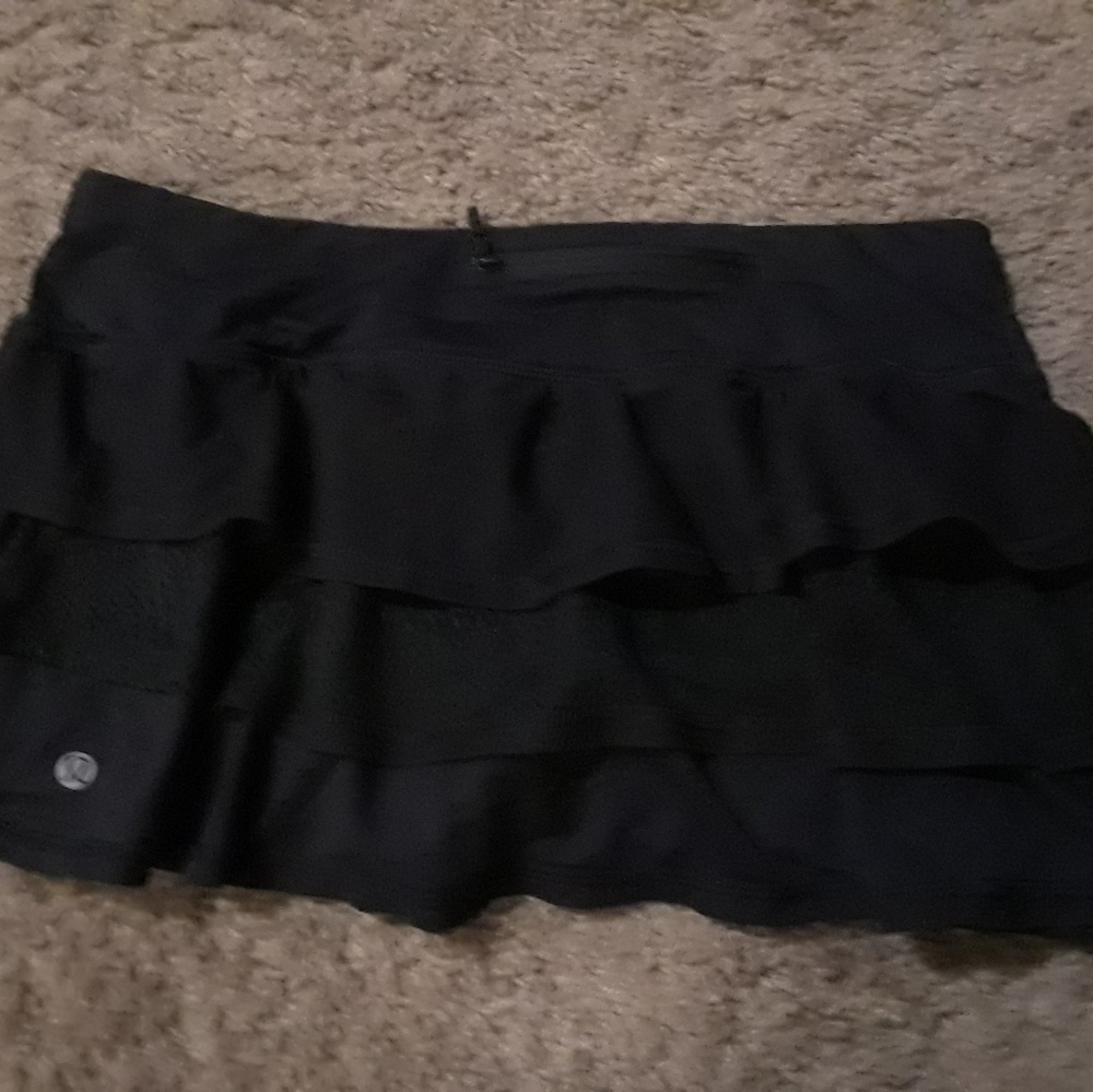 Layered black skirt with shorts